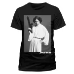 OFFICIAL STAR WARS - PRINCESS LEIA CLASSIC PORTRAIT BLACK T-SHIRT