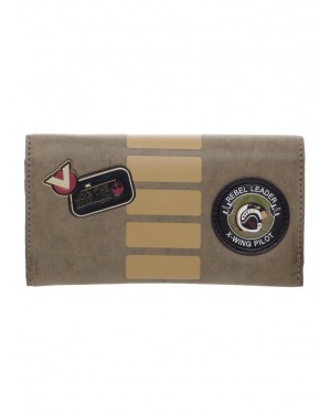 OFFICIAL STAR WARS: ROGUE ONE - REBEL PATCHES GREEN/KHAKI LONG CLUTCH PURSE/ WALLET