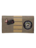 OFFICIAL STAR WARS: ROGUE ONE - REBEL PATCHES GREEN/KHAKI LONG CLUTCH PURSE/ WALLET