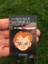 CHILD'S PLAY - CHUCKY FACE & KNIFE ENAMEL METAL PIN BADGES (SET OF 2)