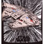 OFFICIAL STAR WARS - MILLENNIUM FALCON HYPERDRIVE BLACK T-SHIRT