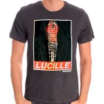 OFFICIAL AMC - THE WALKING DEAD - NEGAN'S LUCILLE BAT GREY T-SHIRT