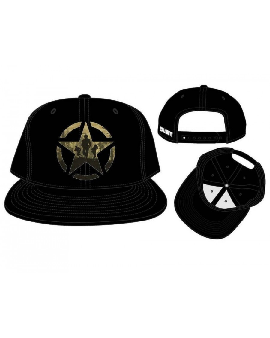 OFFICIAL CALL OF DUTY: WWII (2) ARMY STAR PRINT BLACK SNAPBACK CAP