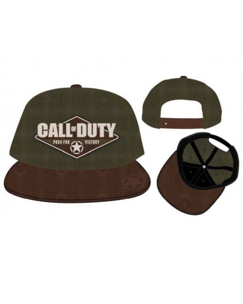 OFFICIAL CALL OF DUTY: WWII (2) PUSH FOR VICTORY GREEN/ KHAKI SNAPBACK CAP