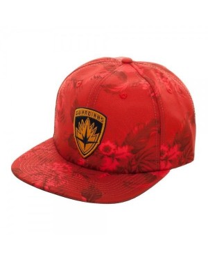 OFFICIAL MARVEL COMICS - GUARDIANS OF THE GALAXY - CREST ALL OVER TROPICAL PRINT RED STRAPBACK CAP