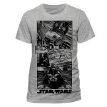 OFFICIAL STAR WARS - A NEW HOPE COMIC PRINT GREY T-SHIRT