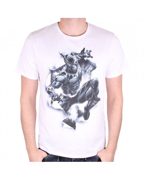 OFFICIAL MARVEL COMICS - BLACK PANTHER BREAKOUT WHITE T-SHIRT