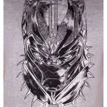 OFFICIAL MARVEL COMICS - BLACK PANTHER MASK DRAWING GREY T-SHIRT