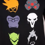 OFFICIAL OVERWATCH - TRACER, WIDOWMAKER, WINSTON, REAPER, GENJI & HANZO BLACK T-SHIRT