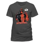 OFFICIAL MARVEL COMICS - DEADPOOL ROUND 'WHO ME' DARK GREY T-SHIRT