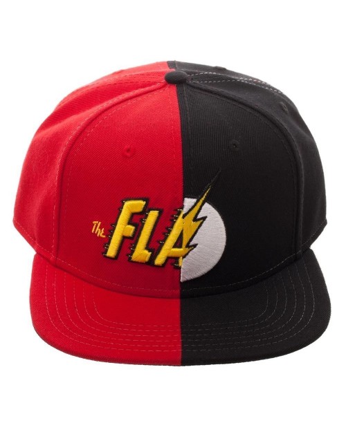 OFFICIAL DC COMICS -  THE FLASH SPLIT SYMBOLS RED AND BLACK SNAPBACK CAP