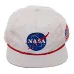 OFFICIAL NASA LOGO - BUZZ ALDRIN ED. WHITE NYLON SLOUCH SNAPBACK CAP