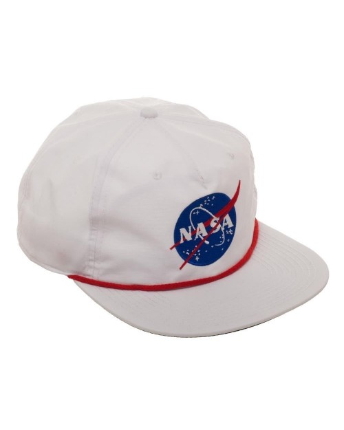 OFFICIAL NASA LOGO - BUZZ ALDRIN ED. WHITE NYLON SLOUCH SNAPBACK CAP