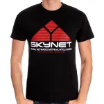 OFFICIAL TERMINATOR 2: JUDGEMENT DAY - SKYNET LOGO & TEXT BLACK T-SHIRT