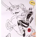 OFFICIAL MARVEL COMICS - DEADPOOL RIDING A UNICORN WOMANS TANK TOP/ VEST