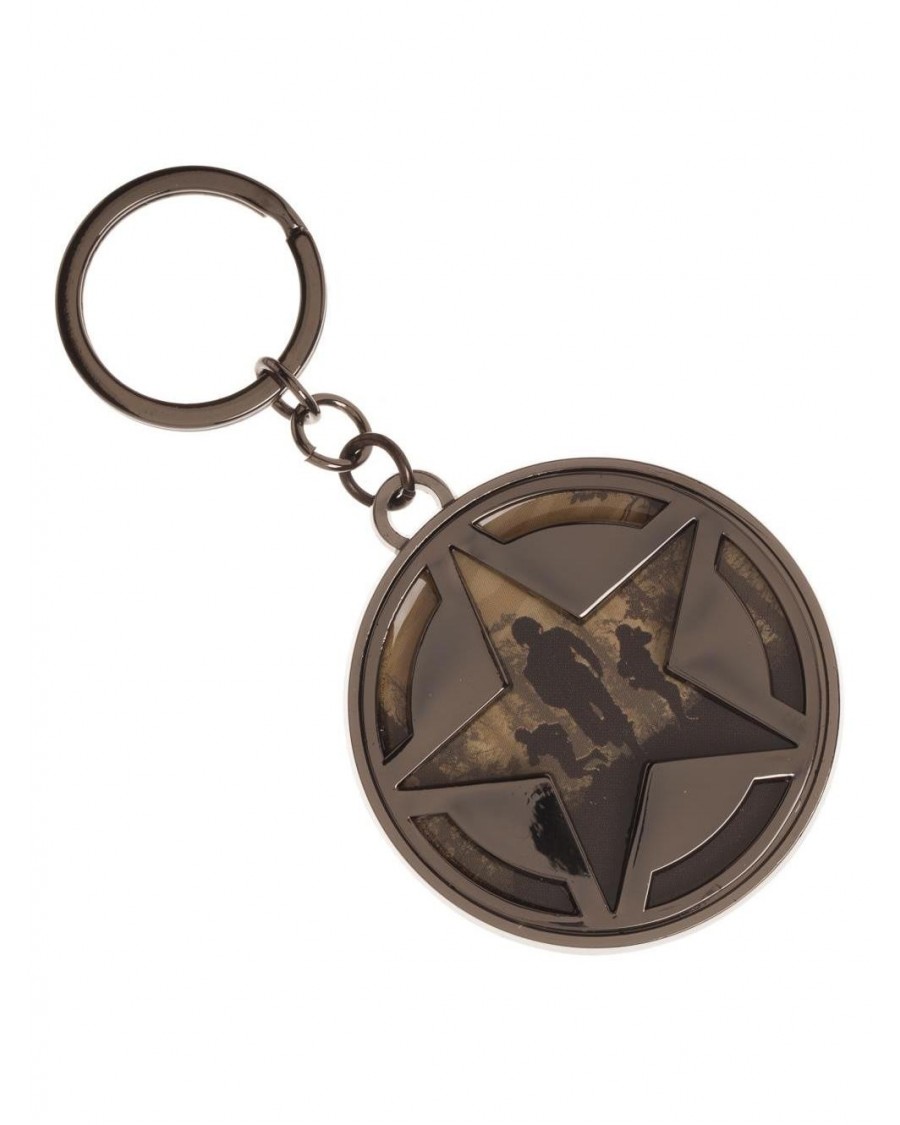 CALL OF DUTY WWII - ROUND STAR SYMBOL PRINTED METAL KEYRING
