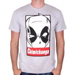 MARVEL - DEADPOOL MASK 'CHIMICHANGA' OBEY STYLED GREY T-SHIRT