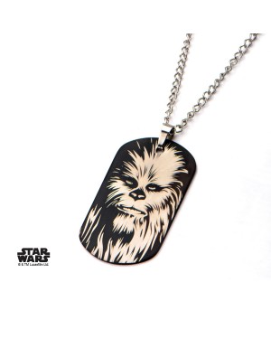 STAR WARS - CHEWBACCA METAL ART DOG TAG PENDANT WITH CHAIN NECKLACE