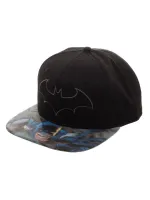 DC COMICS - BATMAN SYMBOL BLACK SNAPBACK CAP WITH PRINTED 3D VISOR