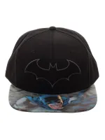 DC COMICS - BATMAN SYMBOL BLACK SNAPBACK CAP WITH PRINTED 3D VISOR