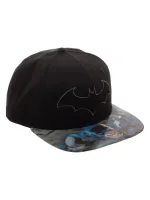 DC COMICS - BATMAN SYMBOL BLACK SNAPBACK CAP WITH PRINTED 3D VISOR