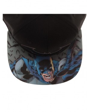 DC COMICS - BATMAN SYMBOL BLACK SNAPBACK CAP WITH PRINTED 3D VISOR