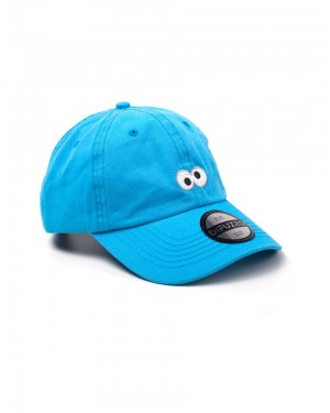 SESAME STREET - COOKIE MONSTER EYES BLUE STRAPBACK BASEBALL CAP 'DAD HAT'