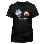 OFFICIAL RICK AND MORTY - FACES AND LOGO BLACK T-SHIRT